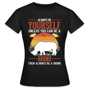 Rhinocéros Rhinocéros Rhinocéros - T-shirt Femme - noir - Devant - AI Model Female 172 dark (172cm)