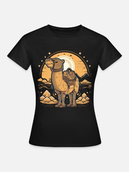 Kamel Retro Großkamel Ägypten - Frauen T-Shirt - Schwarz