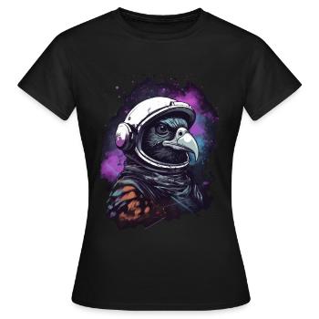 Crow Astronaute Raven - T-shirt Femme - noir - Devant - AI Model Female 172 dark (172cm)