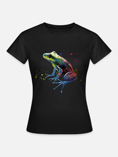 Frog Colorful - Frauen T-Shirt - Schwarz
