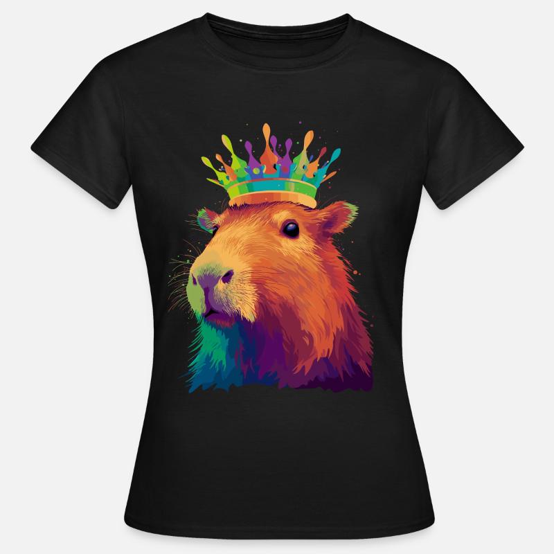 Capybara with crown capybara - Women's T-Shirt - black