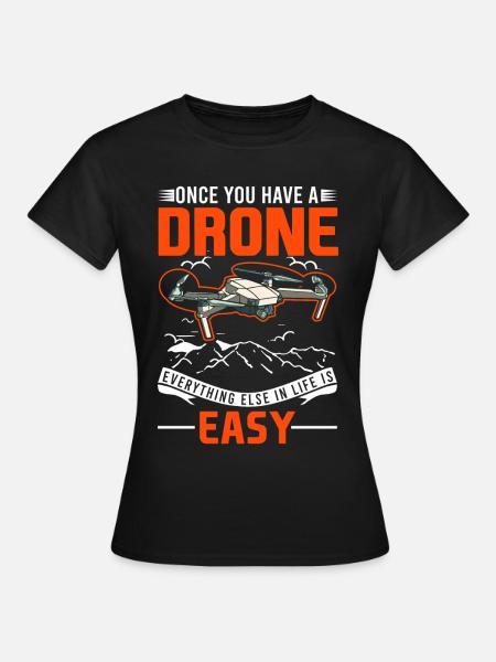 Drohne Drohnenpilot Quadrocopter - Frauen T-Shirt - Schwarz