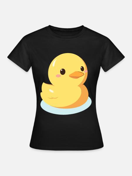 Gelbe Gummiente Badeente - Dame-T-shirt - sort