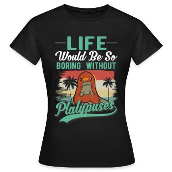 Ornithorynque Cadeau Ornithorynque - T-shirt Femme - noir - Devant - AI Model Female 172 dark (172cm)