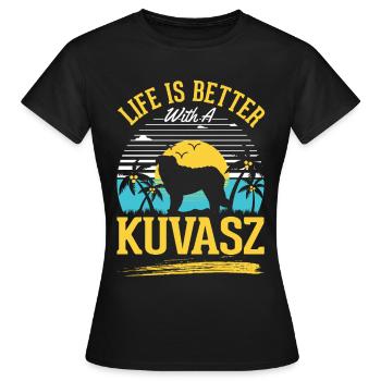 Le rafraîchissement est meilleur avec Kuvasz - T-shirt Femme - noir - Devant - AI Model Female 172 dark (172cm)