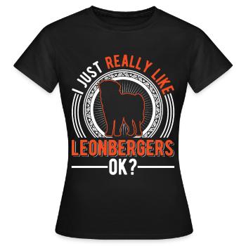 J’aime bien Leonberg - T-shirt Femme - noir - Devant - AI Model Female 172 dark (172cm)