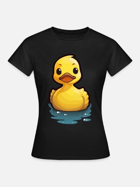 Gelbe Gummiente Badeente - Dame-T-shirt - sort