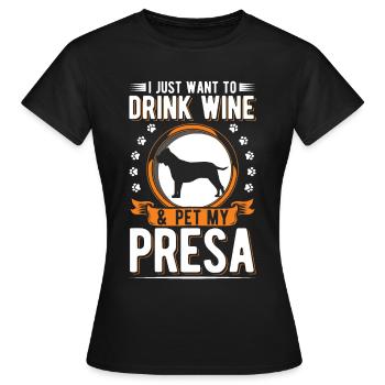 Presa Canario und Wein Dogo Canario - Frauen T-Shirt - Schwarz - Vorne - AI Model Female 172 dark (172cm)