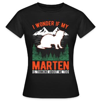 Martre cadeau pin martre vison - T-shirt Femme - noir - Devant - AI Model Female 172 dark (172cm)