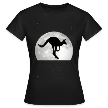 Kangaroo, Moon, Australia, Kangaroo - Women's T-Shirt - black - Front - AI Model Female 172 dark (172cm)