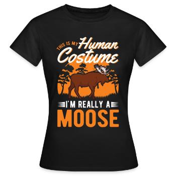 Mosses Human Costume Moose Halloween - Women's T-Shirt - black - Front - AI Model Female 172 dark (172cm)