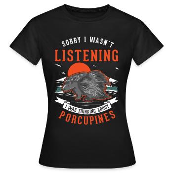 Porc-épic cadeau Porc-épic - T-shirt Femme - noir - Devant - AI Model Female 172 dark (172cm)