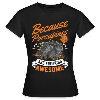 Porc-épic cadeau Porc-épic - T-shirt Femme - noir - Devant - AI Model Female 172 dark (172cm)