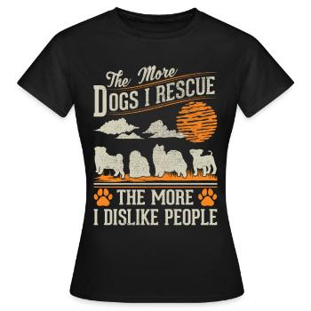 Hunderettung Straßenhund - Frauen T-Shirt - Schwarz - Vorne - AI Model Female 172 dark (172cm)