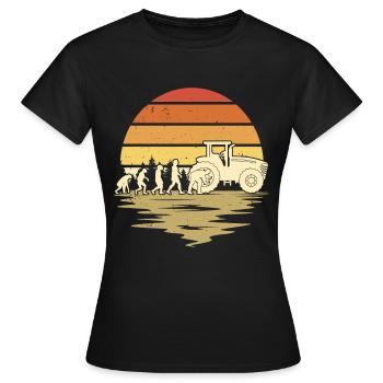 Évolution de la mécanique de machinerie agricole - T-shirt Femme - noir - Devant - AI Model Female 172 dark (172cm)