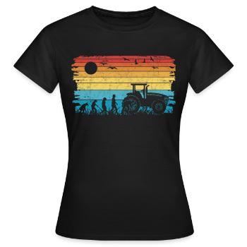 Évolution de la mécanique de machinerie agricole - T-shirt Femme - noir - Devant - AI Model Female 172 dark (172cm)