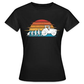Évolution de la mécanique de machinerie agricole - T-shirt Femme - noir - Devant - AI Model Female 172 dark (172cm)