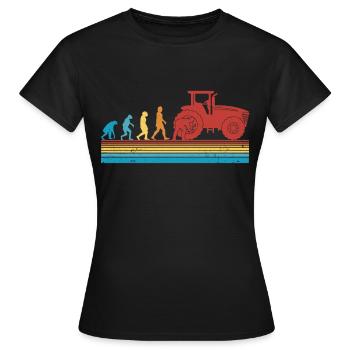 Évolution de la mécanique de machinerie agricole - T-shirt Femme - noir - Devant - AI Model Female 172 dark (172cm)