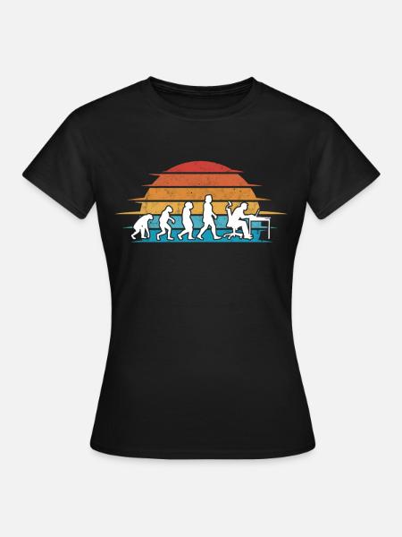 Informatiker Evolution Programmierer Nerd - Frauen T-Shirt - Schwarz