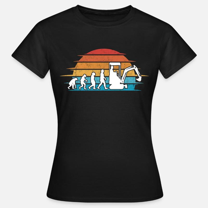 Bagger Evolution Baggerführer Baggerfahrer - Frauen T-Shirt - Schwarz
