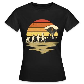 Fallschirmspringer EvolutionFallmschirm Skydive - Frauen T-Shirt - Schwarz - Vorne - AI Model Female 172 dark (172cm)