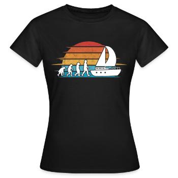 Segelboot Evolution Kapitän Segler Schiff - Frauen T-Shirt - Schwarz - Vorne - AI Model Female 172 dark (172cm)