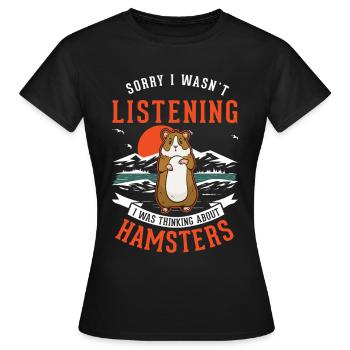 Hamster Hamster Roue Hamster Or Hamster Hamster - T-shirt Femme - noir - Devant - AI Model Female 172 dark (172cm)