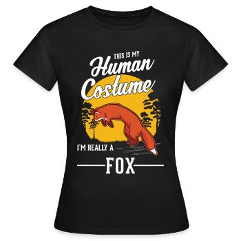 Cadeau de renard Renard roux - T-shirt Femme - noir - Devant - AI Model Female 172 dark (172cm)
