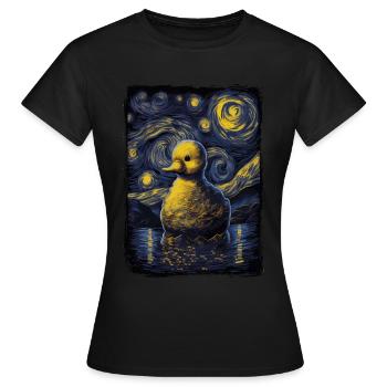 Canard en caoutchouc Nuit étoilée - T-shirt Femme - noir - Devant - AI Model Female 172 dark (172cm)