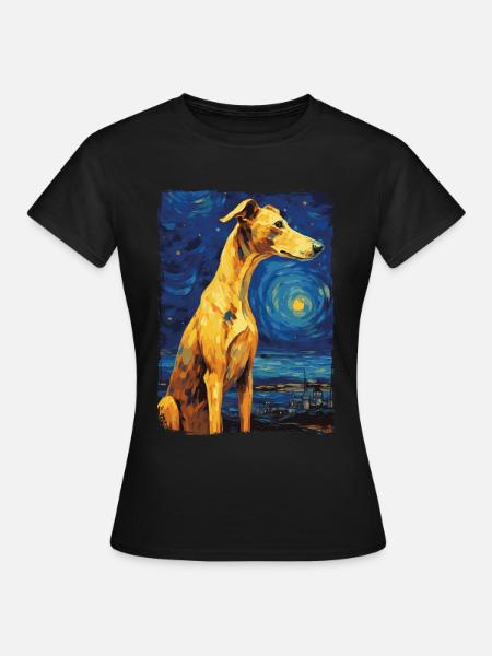 Galgo Espanol Starry Night - Frauen T-Shirt - Schwarz