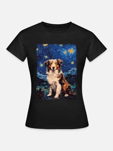 Australischer Hirtenhund Starry Night - Frauen T-Shirt - Schwarz