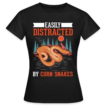 Facilement distrait par les serpents des blés Serpent des blés - T-shirt Femme - noir - Devant - AI Model Female 172 dark (172cm)