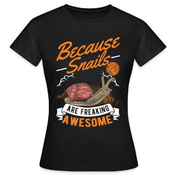 Schnecke Geschenk Weinbergschnecke - Frauen T-Shirt - Schwarz - Vorne - AI Model Female 172 dark (172cm)