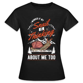 Schnecke Geschenk Weinbergschnecke - Frauen T-Shirt - Schwarz - Vorne - AI Model Female 172 dark (172cm)