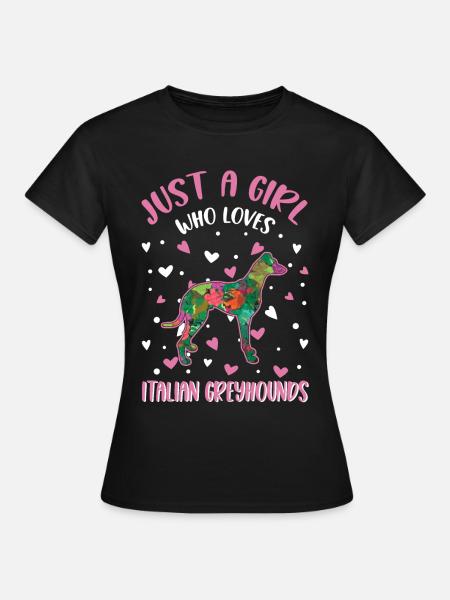 Italienischer Windhund Mädchen - Frauen T-Shirt - Schwarz