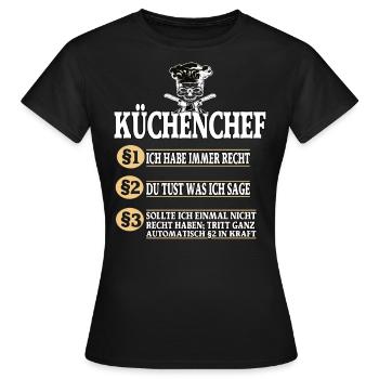 Küchenchef Koch Kochen - Frauen T-Shirt - Schwarz - Vorne - AI Model Female 172 dark (172cm)