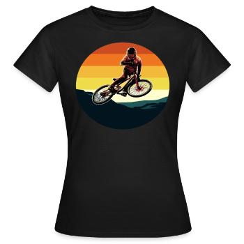 Fahrrad BMX Mountenbike Bike Radrennen Radsport - Frauen T-Shirt - Schwarz - Vorne - AI Model Female 172 dark (172cm)