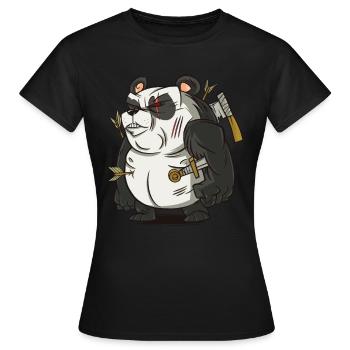 Warrior Panda combattant combattant - T-shirt Femme - noir - Devant - AI Model Female 172 dark (172cm)