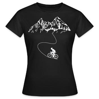 Fahrrad Rennrad Radrennen Fahrradtour - Frauen T-Shirt - Schwarz - Vorne - AI Model Female 172 dark (172cm)