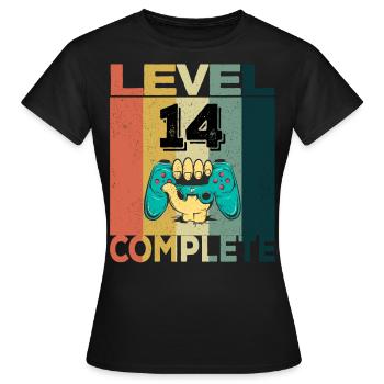 14th Birthday Young Man 2007 Level 14 Years Game - Women's T-Shirt - black - Front - AI Model Female 172 dark (172cm)