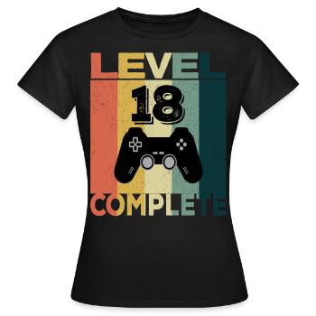 18th Birthday Young Man 2003 Level 18 Years Game - Women's T-Shirt - black - Front - AI Model Female 172 dark (172cm)