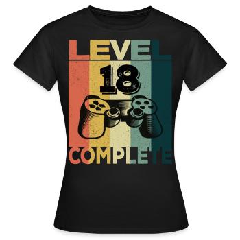 18th Birthday Young Man 2003 Level 18 Years Game - Women's T-Shirt - black - Front - AI Model Female 172 dark (172cm)