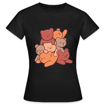 Teddy bear cuddly toy stuffed toy cuddling - Women's T-Shirt - black - Front - AI Model Female 172 dark (172cm)