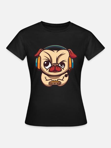 Brawlen Hund Brawl Gamer Zocken Gaming Game Dog - Frauen T-Shirt - Schwarz