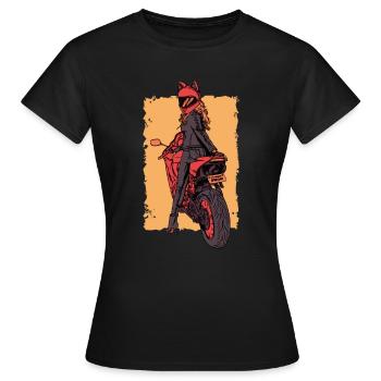 Motorcyclist Biker Biker - Women's T-Shirt - black - Front - AI Model Female 172 dark (172cm)