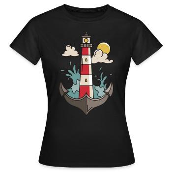 Bateau bateau - T-shirt Femme - noir - Devant - AI Model Female 172 dark (172cm)