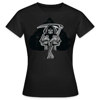 Skelett Totenkopf Schwarz - Frauen T-Shirt - Schwarz - Vorne - AI Model Female 172 dark (172cm)