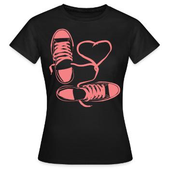 Schuh Schuhe Sportschuh Halbschuhe Sneaker - Frauen T-Shirt - Schwarz - Vorne - AI Model Female 172 dark (172cm)