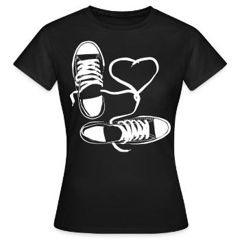 Schuh Schuhe Sportschuh Sneaker Halbschuh - Frauen T-Shirt - Schwarz - Vorne - AI Model Female 172 dark (172cm)