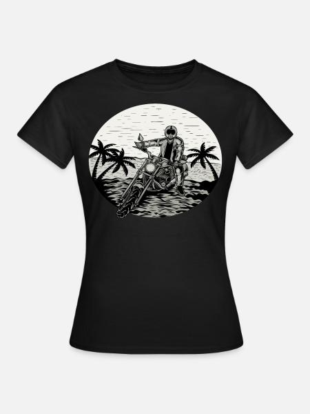 Motorrad Motorradfahrer Biker Feuerstuhl Biken - Frauen T-Shirt - Schwarz